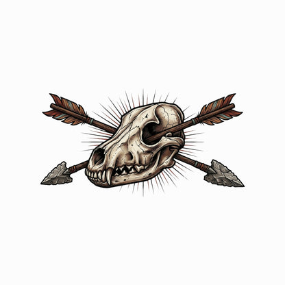 Crossed Arrows Coyote Skull Tee