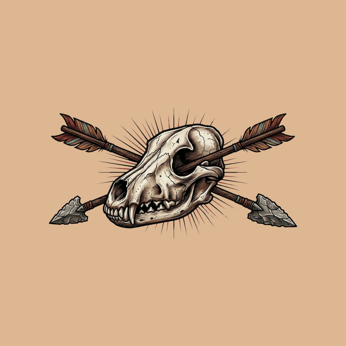 Crossed Arrows Coyote Skull Tee