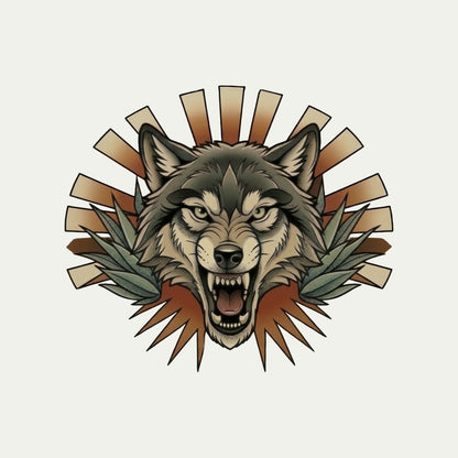 Agave Burst Wolf Tee