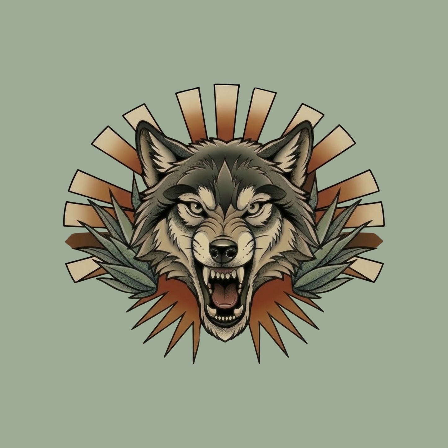 Agave Burst Wolf Tee
