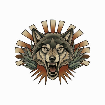 Agave Burst Wolf Tee