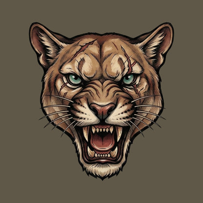 Battle Scarred Mountain Lion Tee