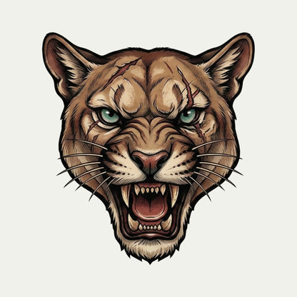 Battle Scarred Mountain Lion Tee