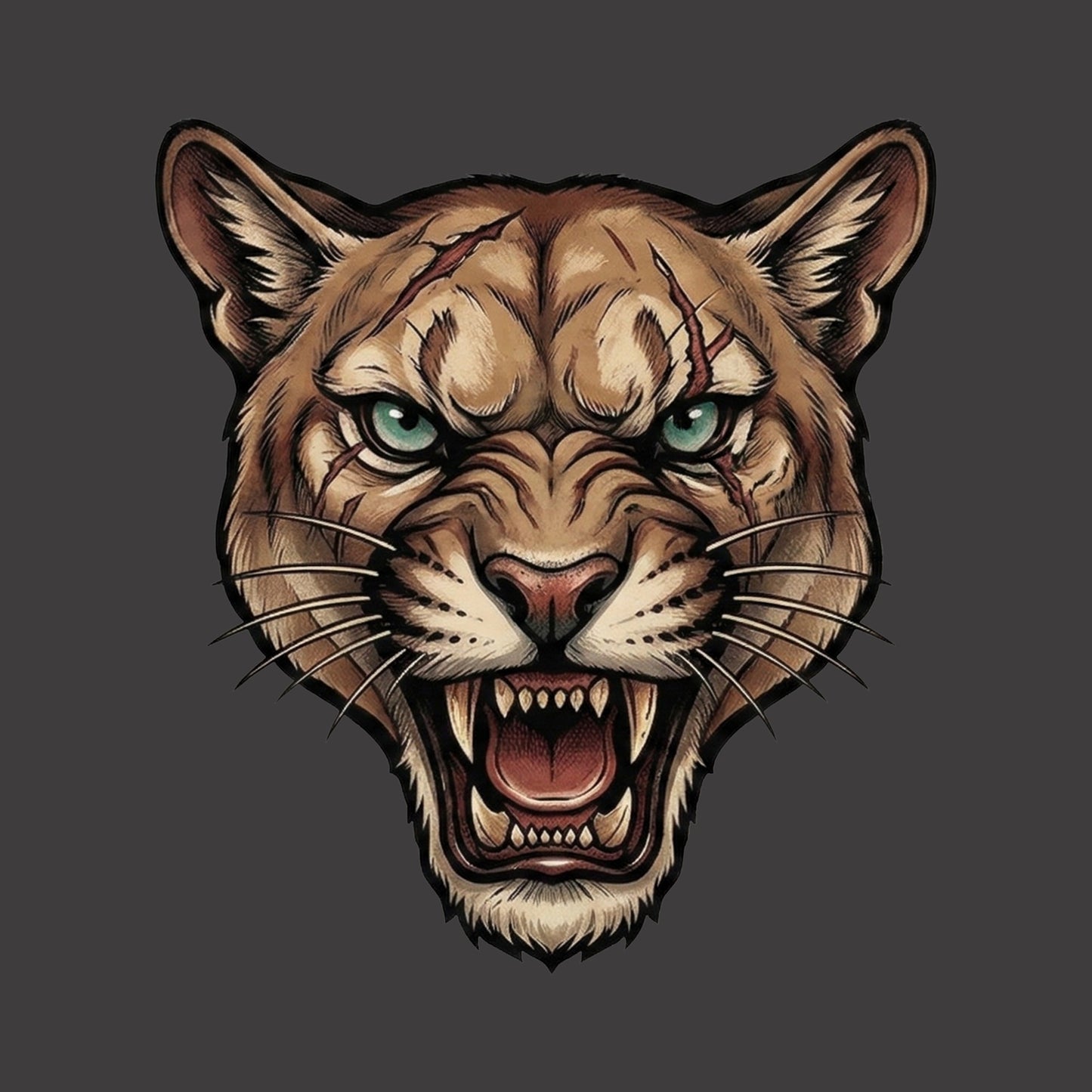 Battle Scarred Mountain Lion Tee