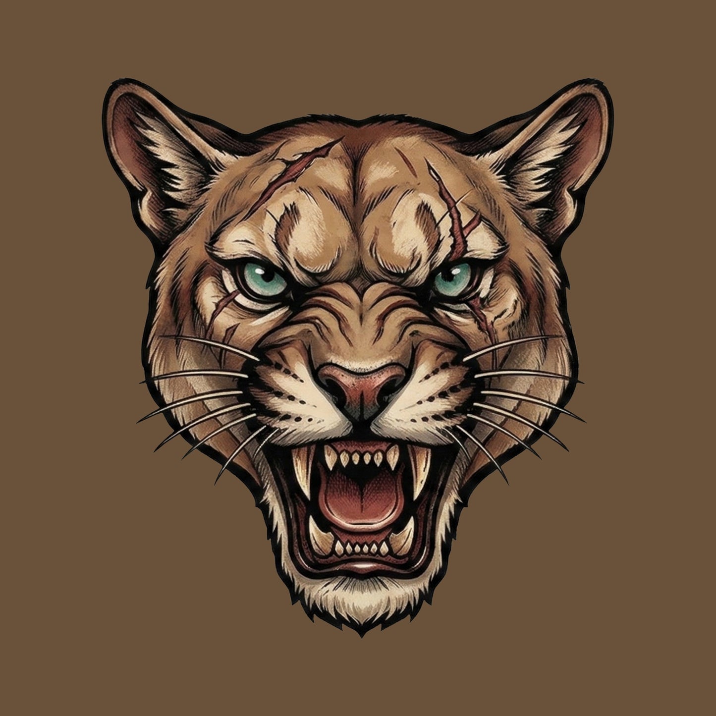 Battle Scarred Mountain Lion Tee