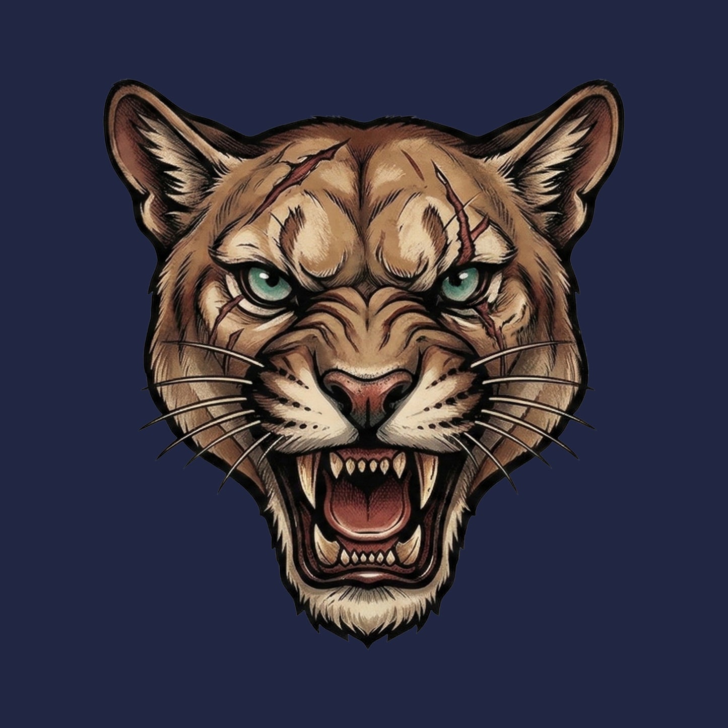Battle Scarred Mountain Lion Tee