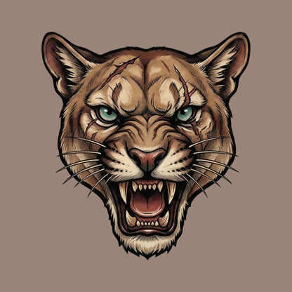 Battle Scarred Mountain Lion Tee