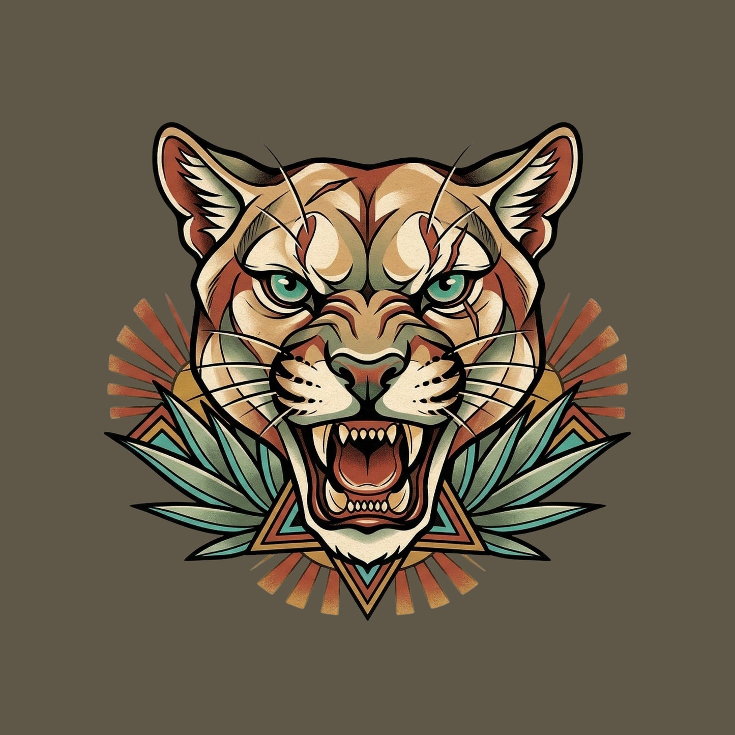 Teal Eye Mountain Lion Tee