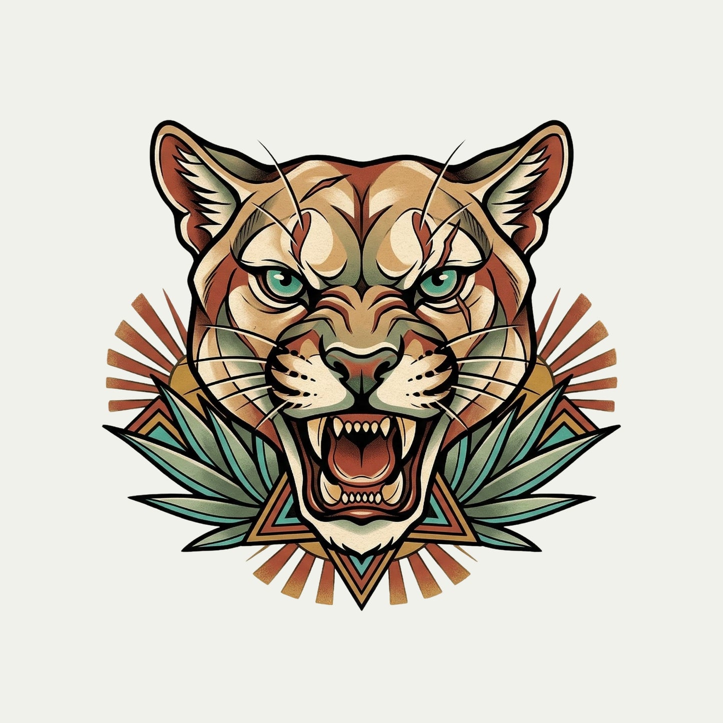 Teal Eye Mountain Lion Tee
