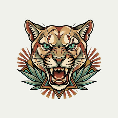 Teal Eye Mountain Lion Tee