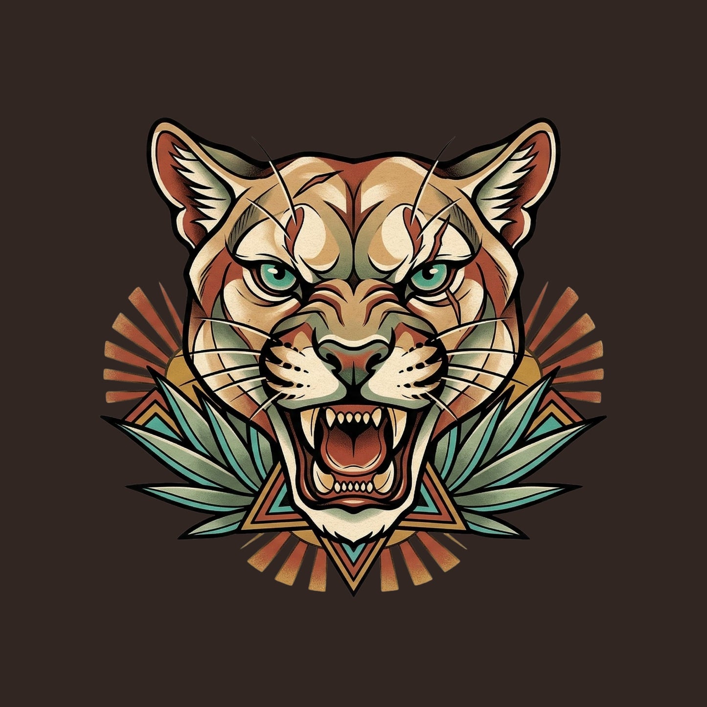Teal Eye Mountain Lion Tee