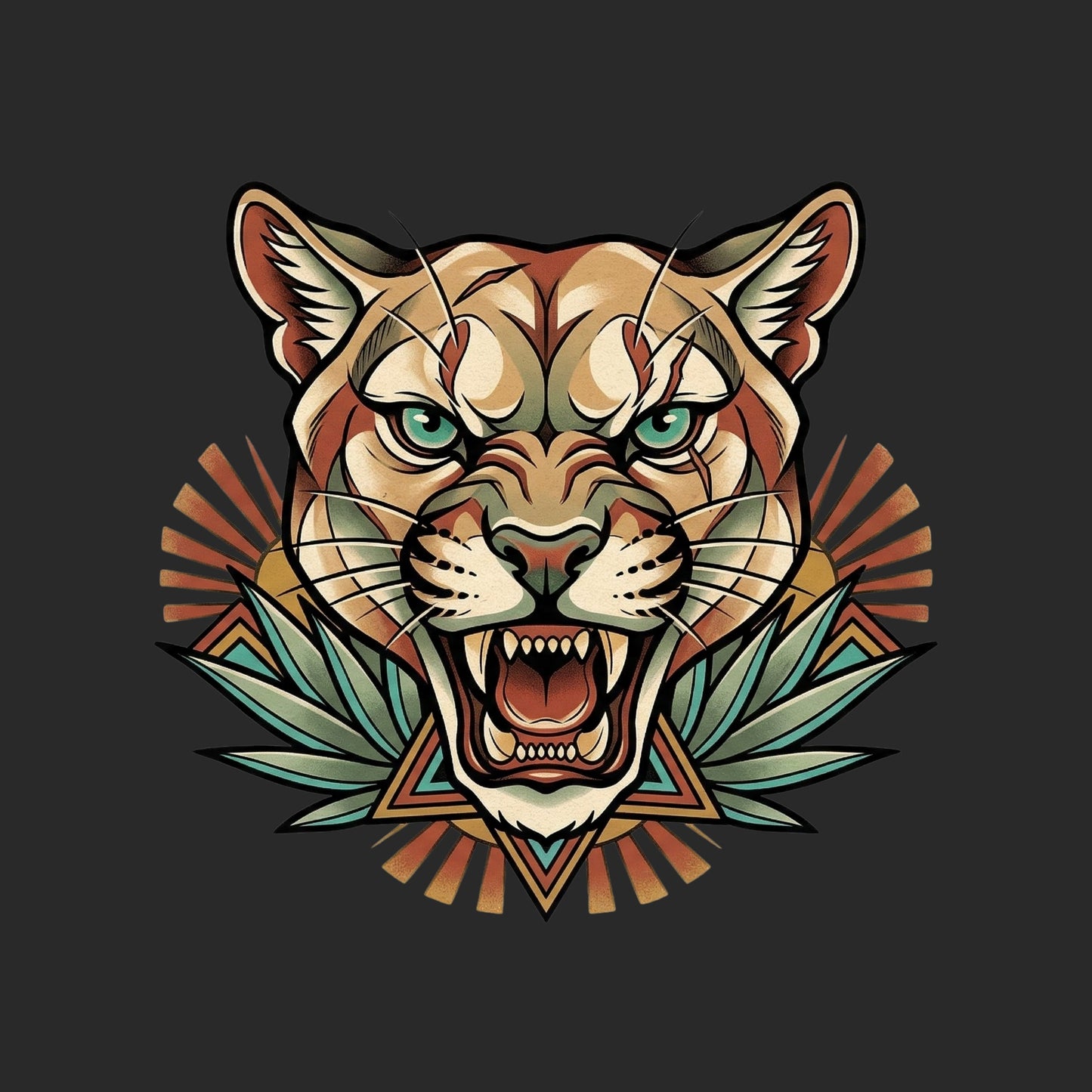 Teal Eye Mountain Lion Tee