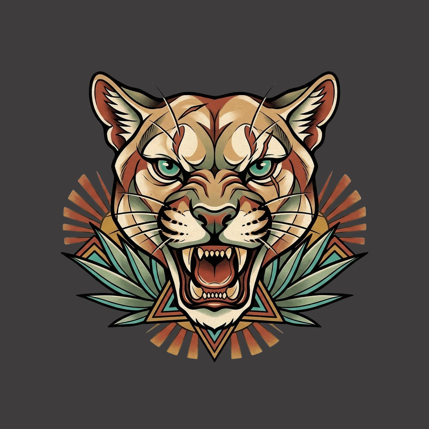 Teal Eye Mountain Lion Tee