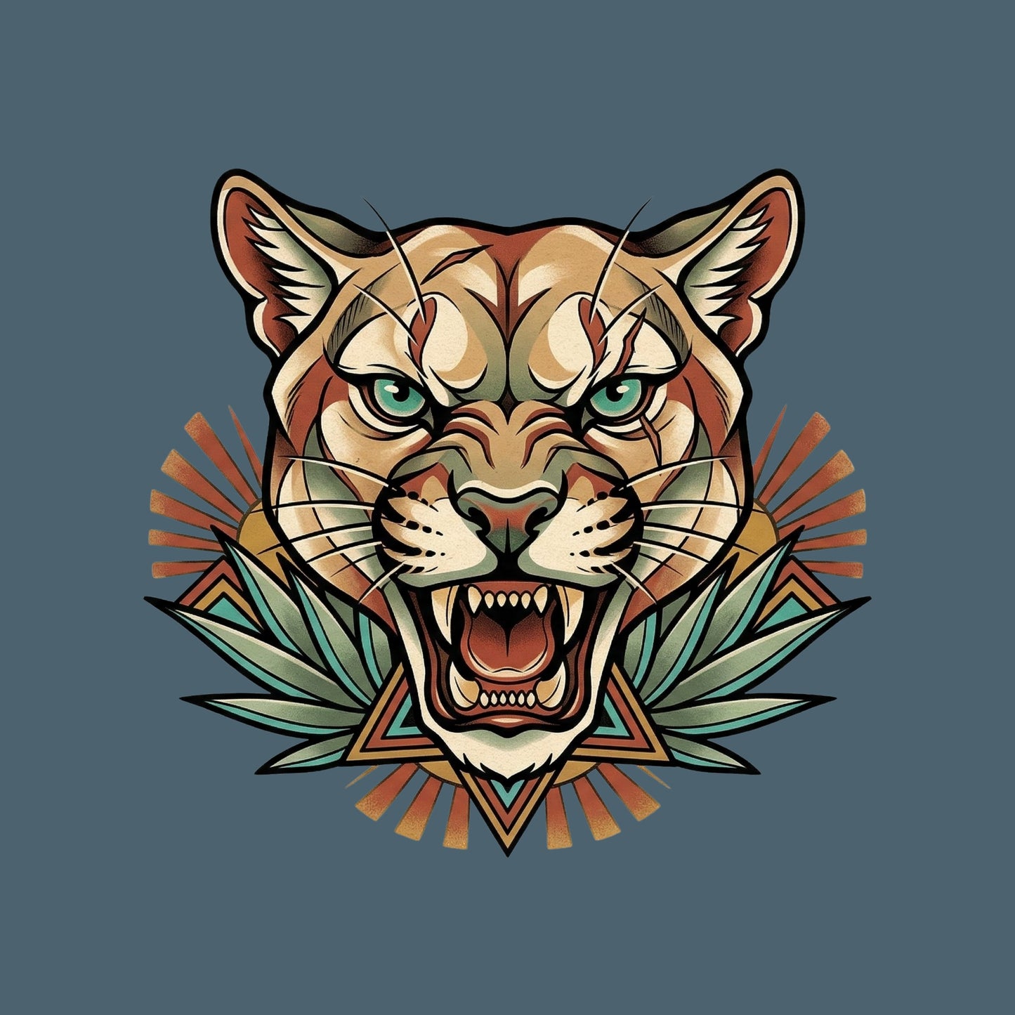Teal Eye Mountain Lion Tee