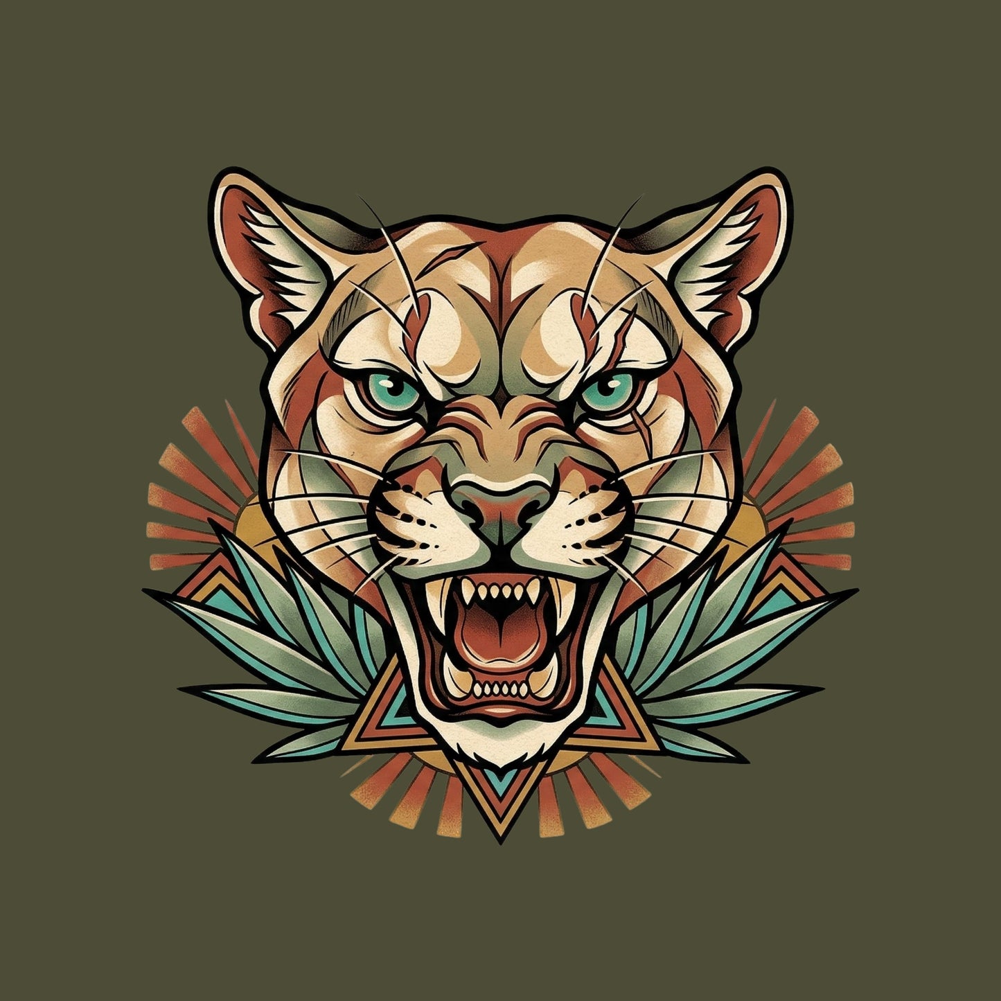 Teal Eye Mountain Lion Tee
