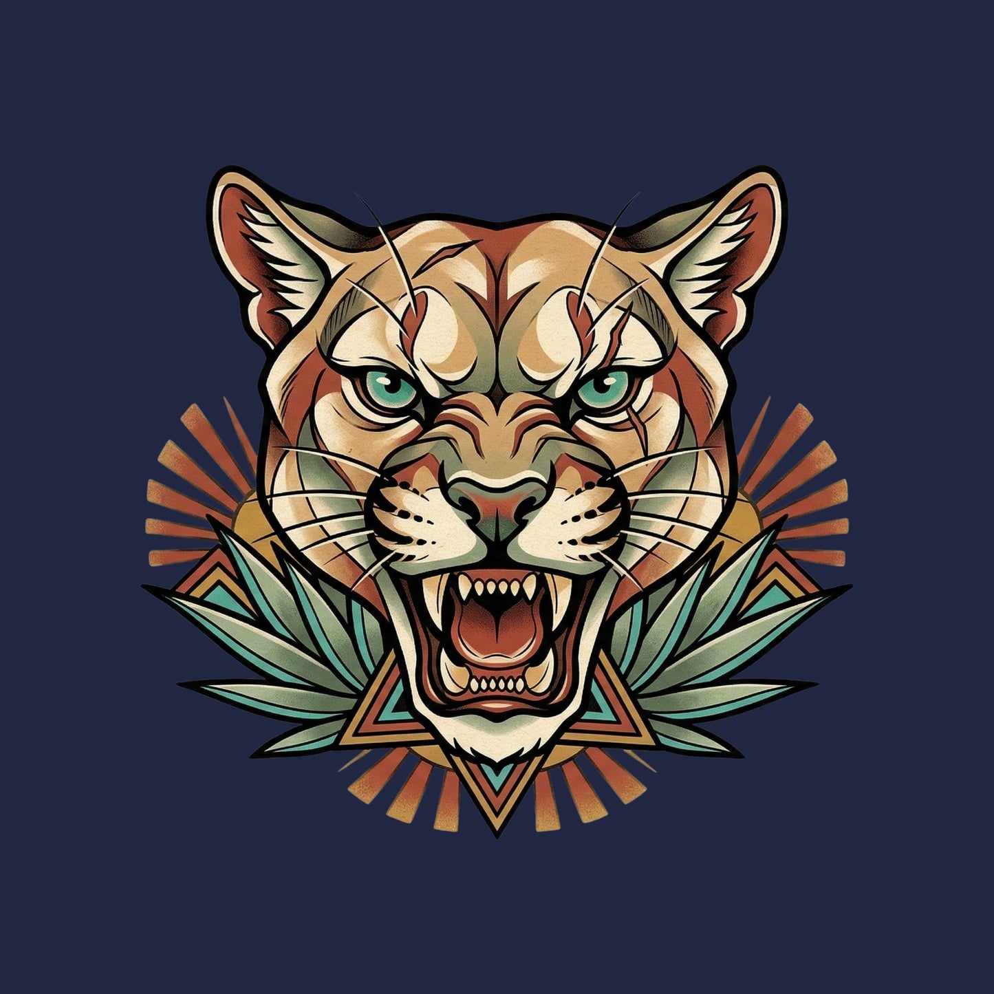 Teal Eye Mountain Lion Tee