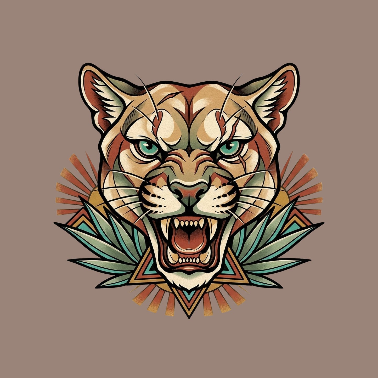 Teal Eye Mountain Lion Tee
