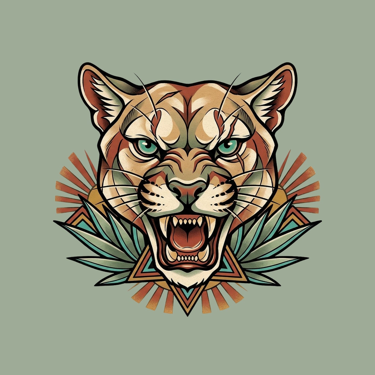 Teal Eye Mountain Lion Tee