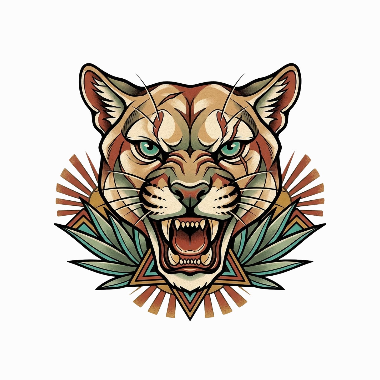 Teal Eye Mountain Lion Tee