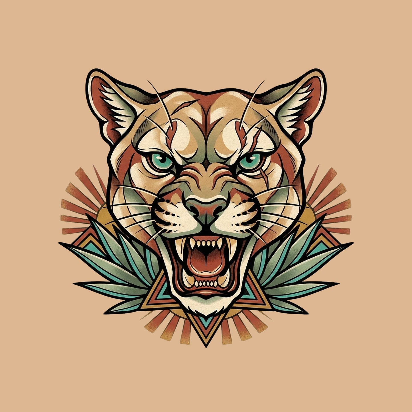 Teal Eye Mountain Lion Tee