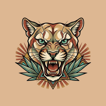 Teal Eye Mountain Lion Tee