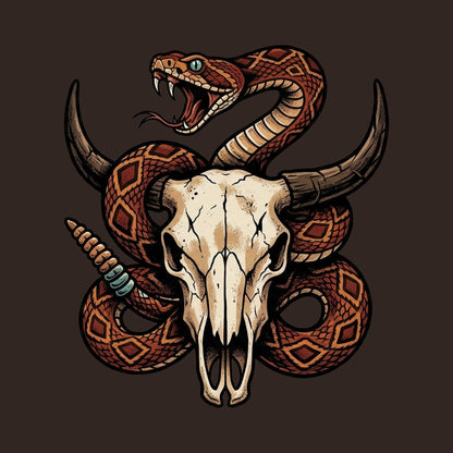 Rattlesnake Bison Skull Tee