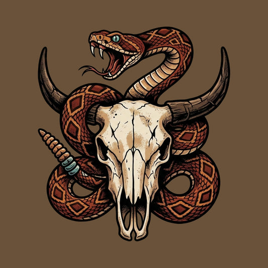 Rattlesnake Bison Skull Tee