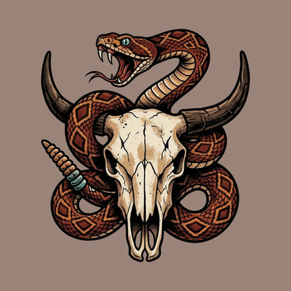 Rattlesnake Bison Skull Tee
