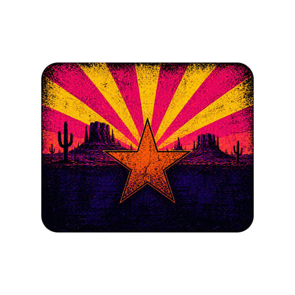 Close-up of the Neon Arizona Flag Star design on a White tee