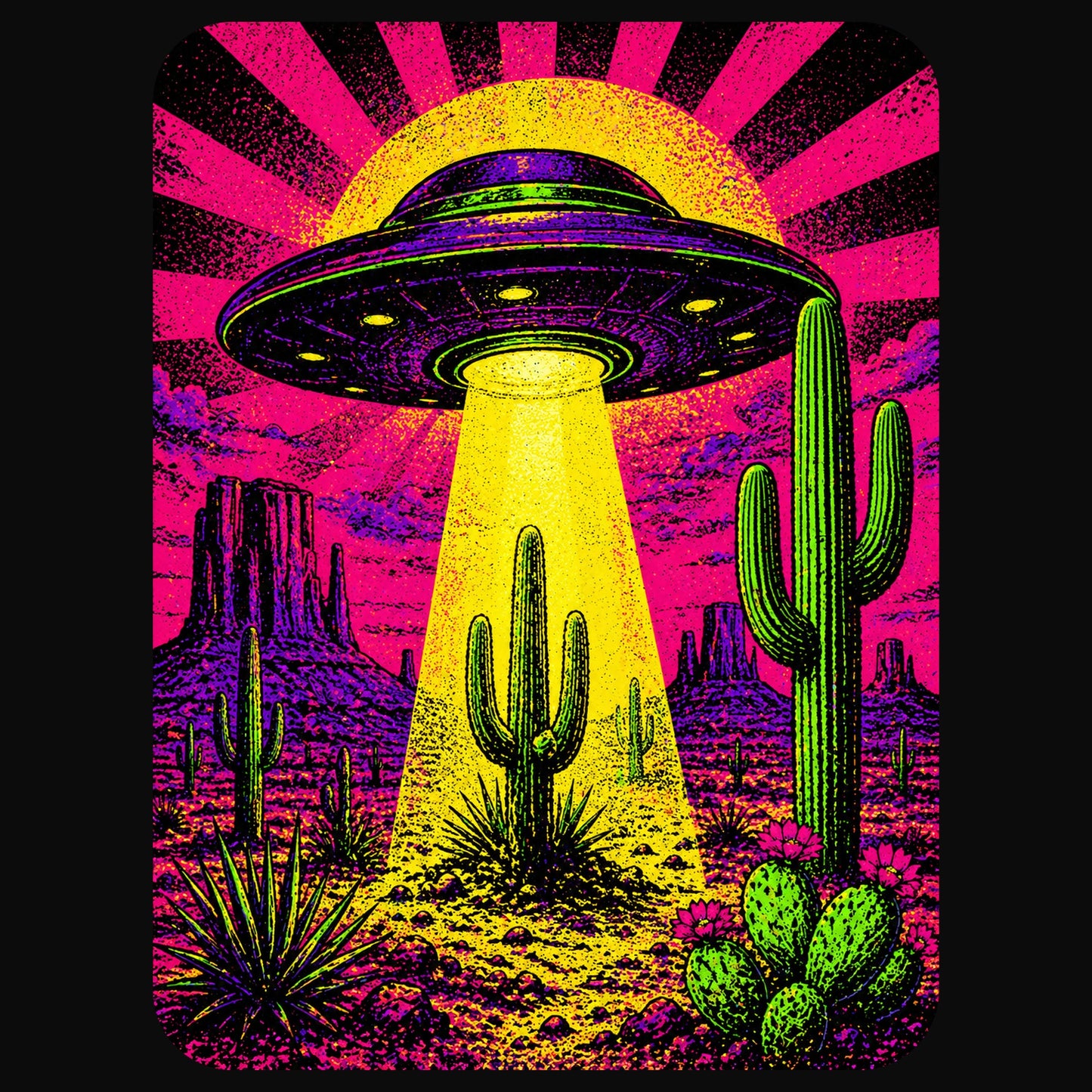 Women's V-Neck Neon Abduction Desert Tee