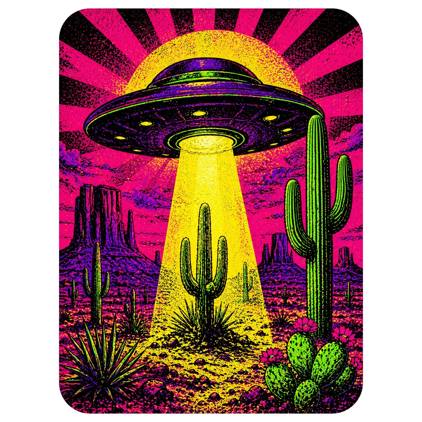 Women's V-Neck Neon Abduction Desert Tee