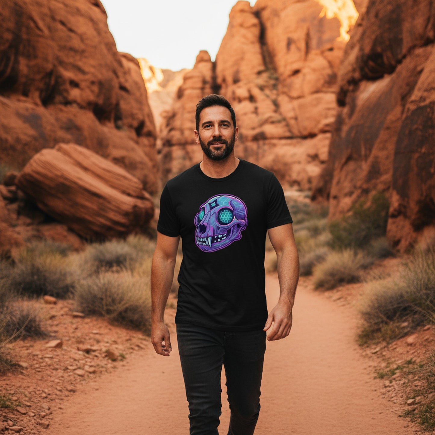 Cyber Mountain Lion Skull Tee