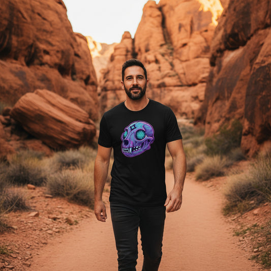 Cyber Mountain Lion Skull Tee