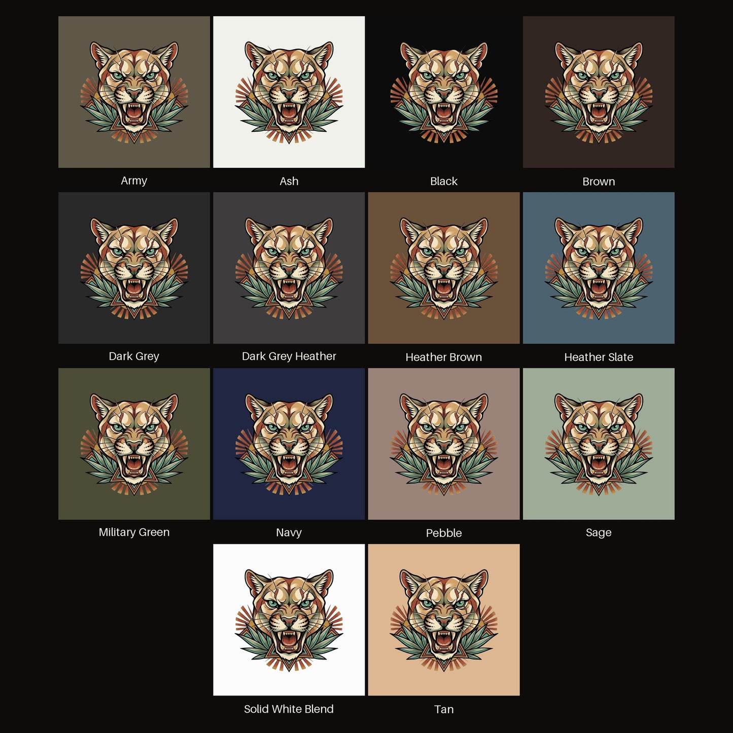 Teal Eye Mountain Lion Tee