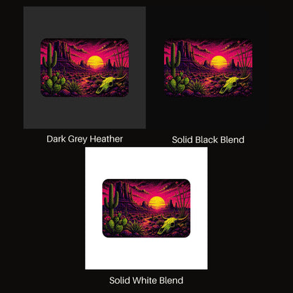 Blacklight Desert Sunset V-neck tee shown in all available colors