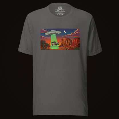Asphalt tee with the Desert Abduction Cruiser graphic