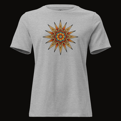 Athletic Heather tee with the Desert Mandala Star graphic