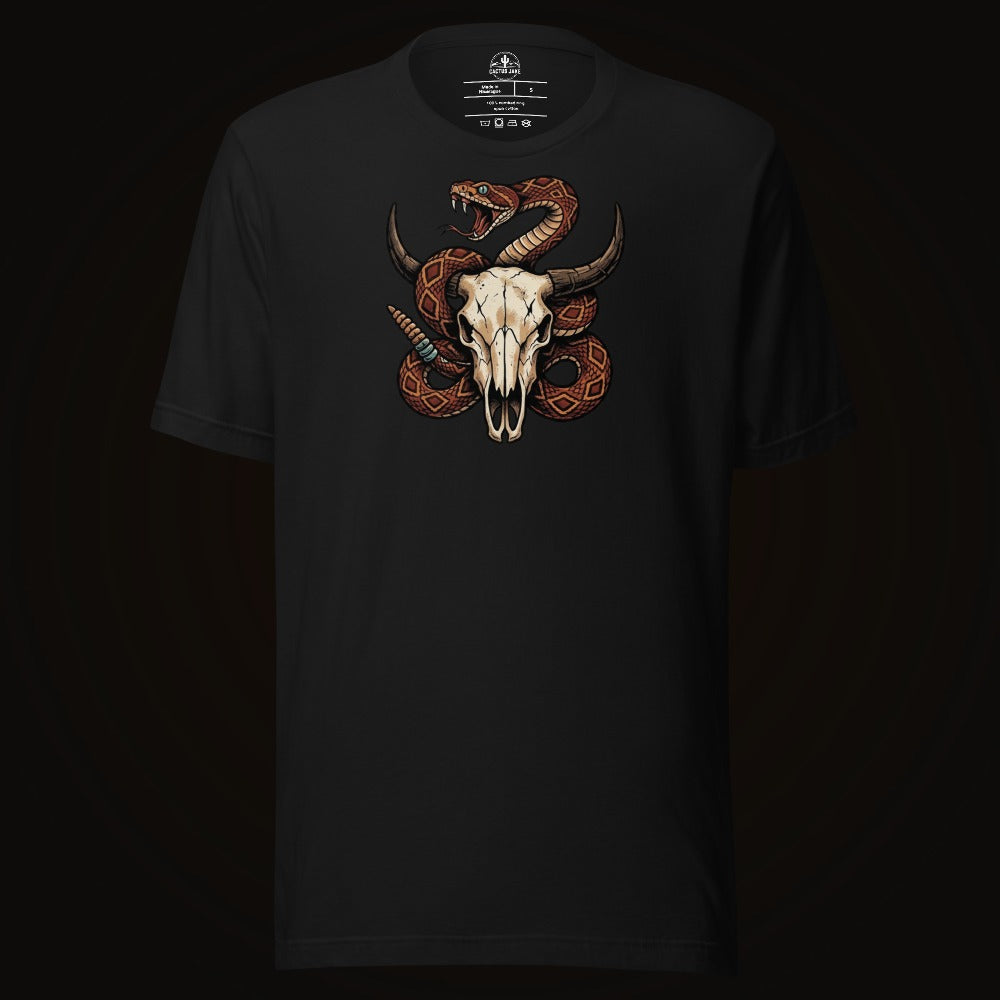 Rattlesnake Bison Skull Tee