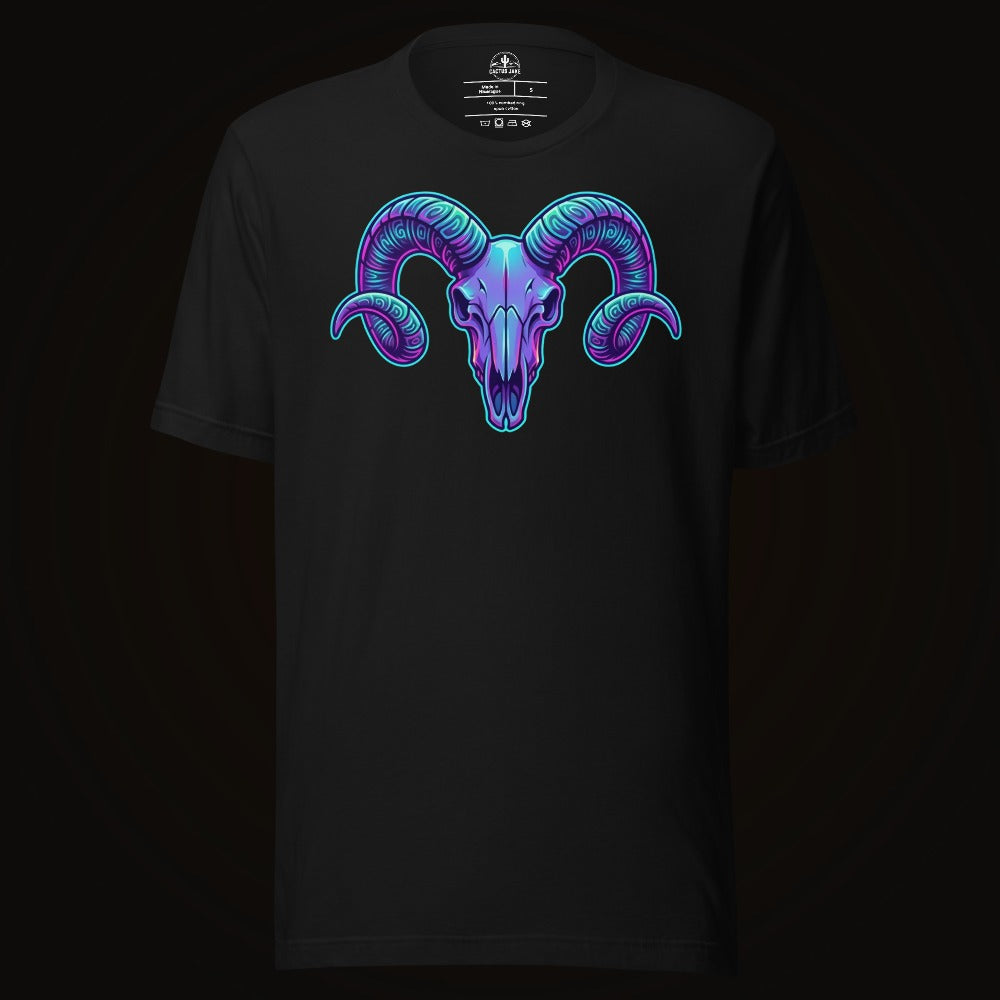 Synthwave Ram Skull Tee