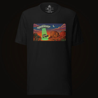 Black tee with the Desert Abduction Cruiser graphic