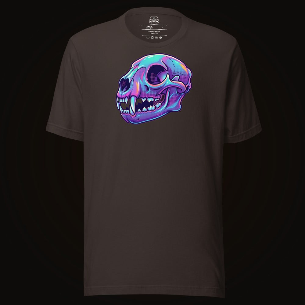 Vaporwave Mountain Lion Skull Tee