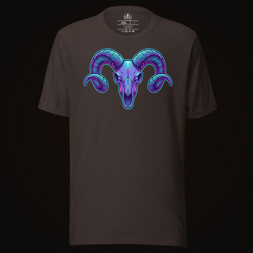 Synthwave Ram Skull Tee