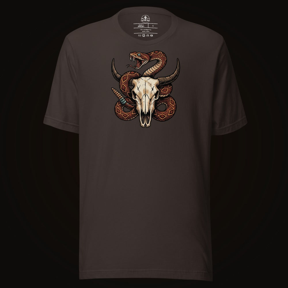 Rattlesnake Bison Skull Tee