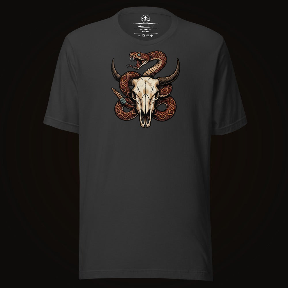 Rattlesnake Bison Skull Tee