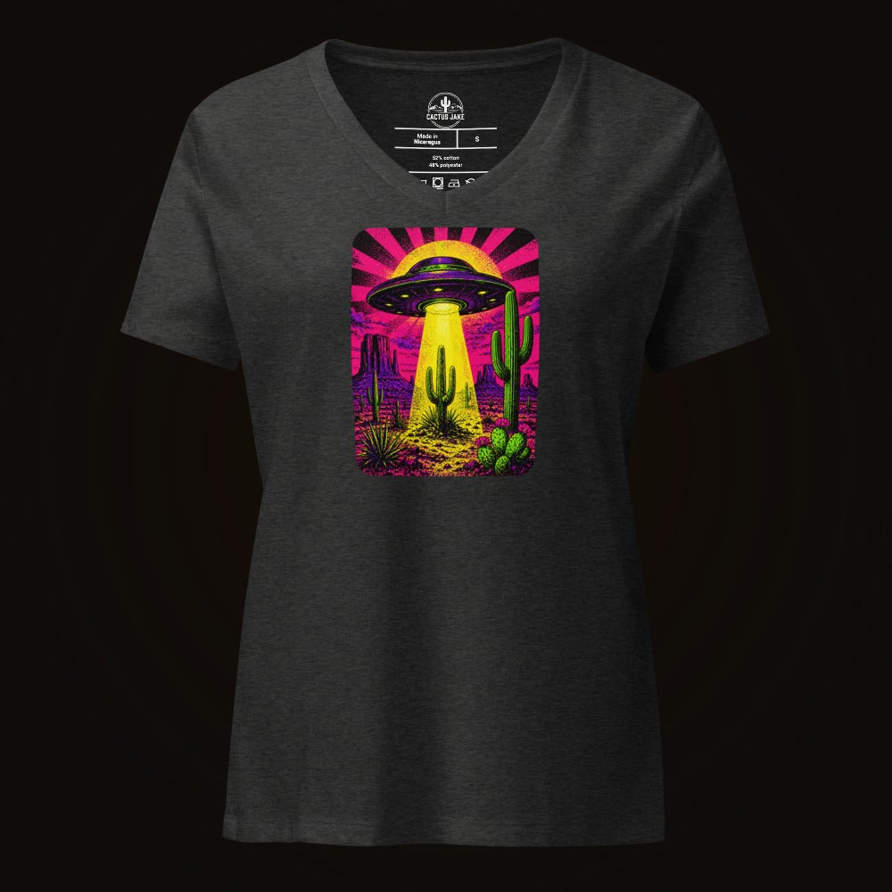 Women's V-Neck Neon Abduction Desert Tee
