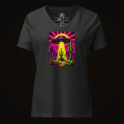 Women's V-Neck Neon Abduction Desert Tee