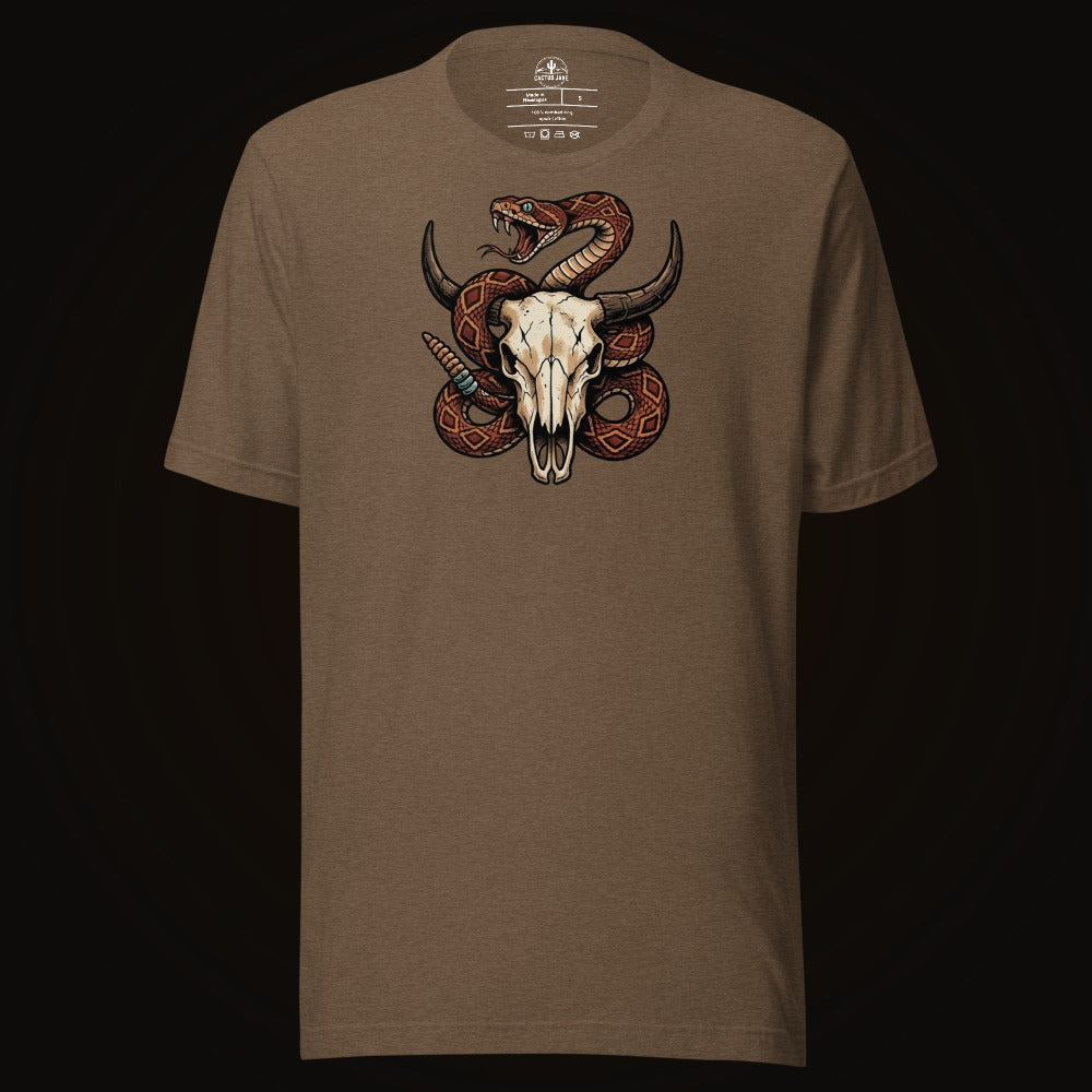 Rattlesnake Bison Skull Tee