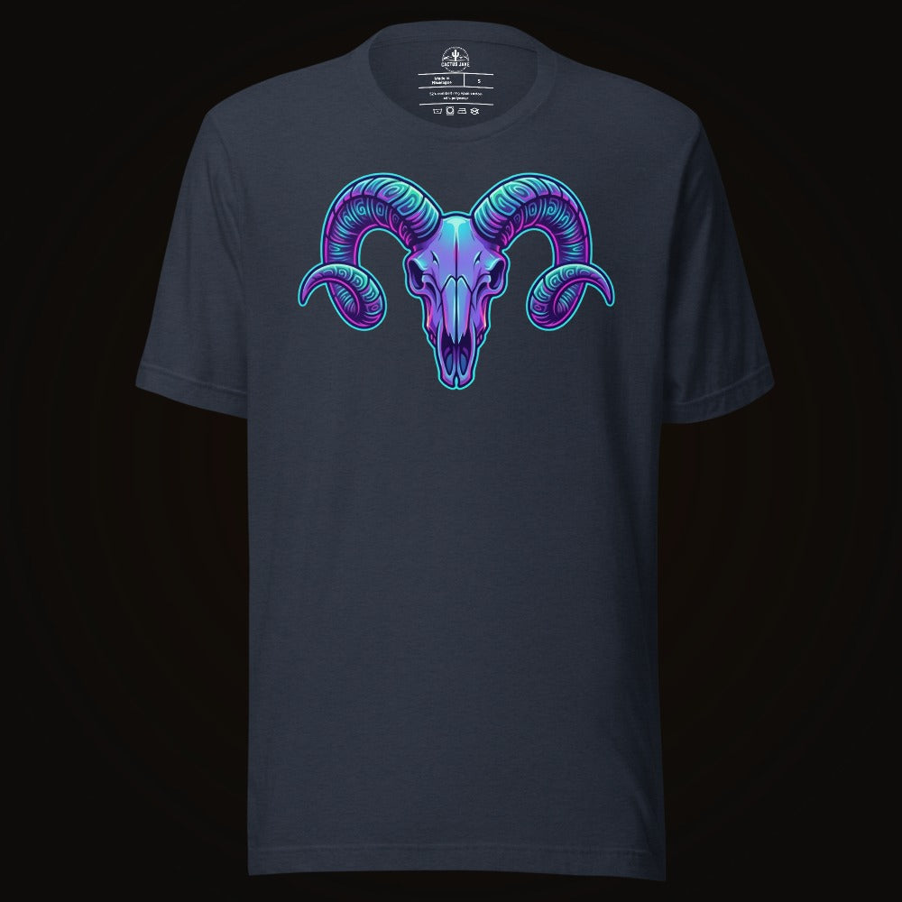 Synthwave Ram Skull Tee