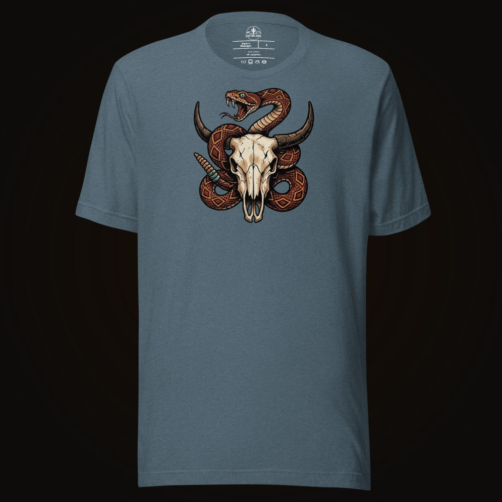 Rattlesnake Bison Skull Tee