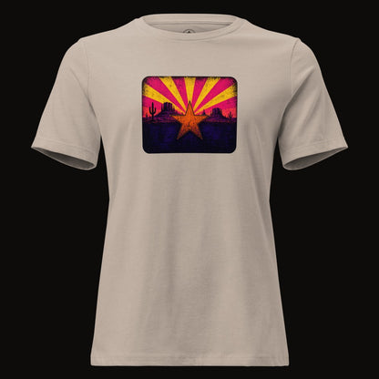 Heather Stone tee with the Neon Arizona Flag Star graphic